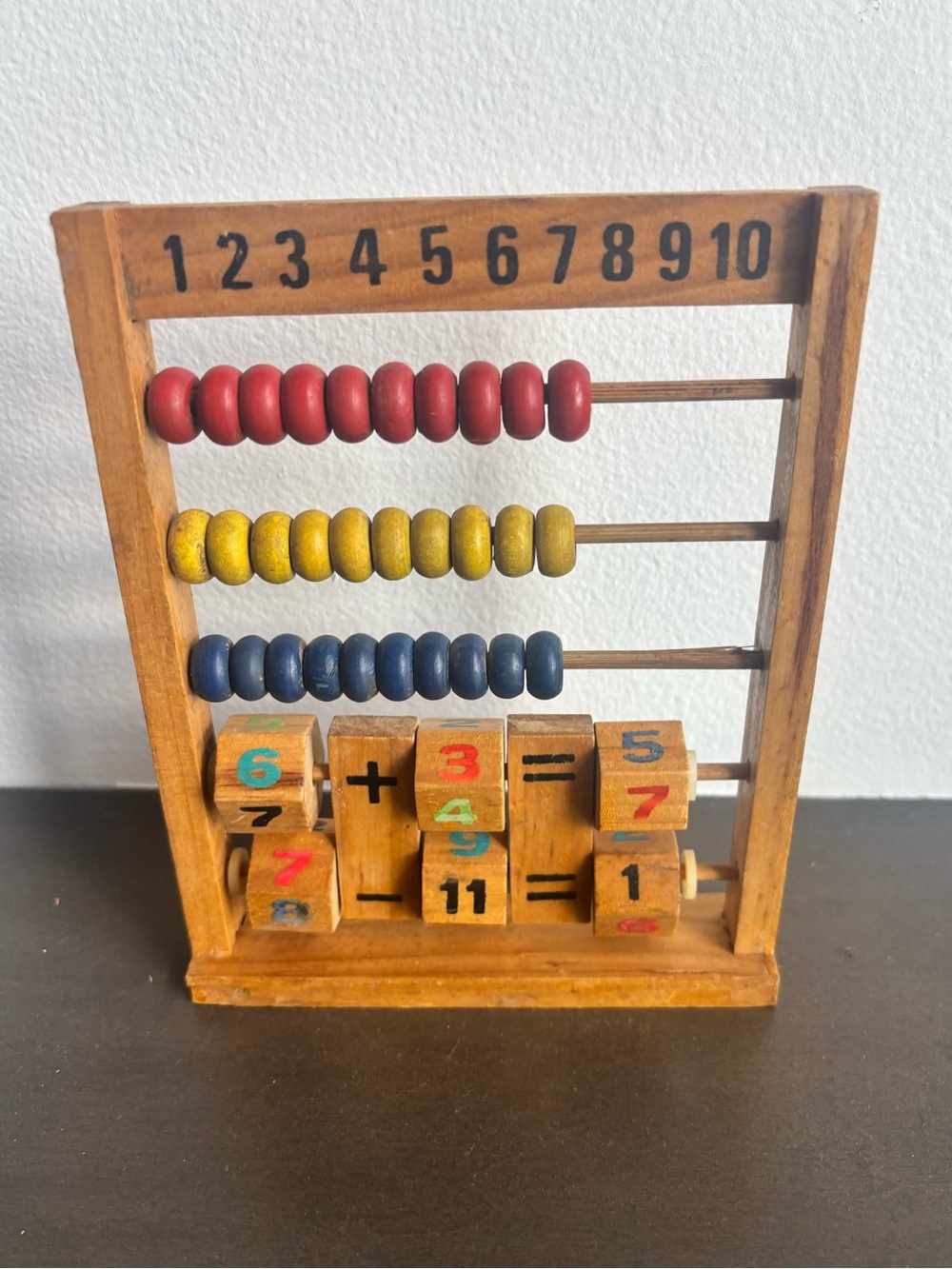 Vintage Wooden Abascus Learning Toy, vintage toy